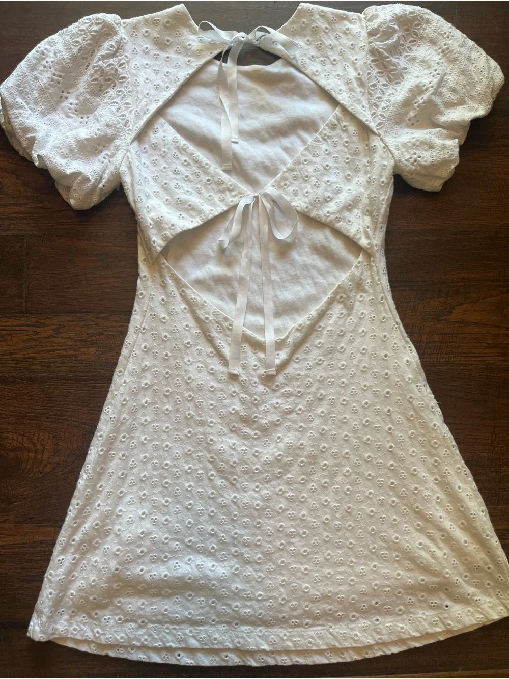 Free People White Eyelet Apricot Rose Dress